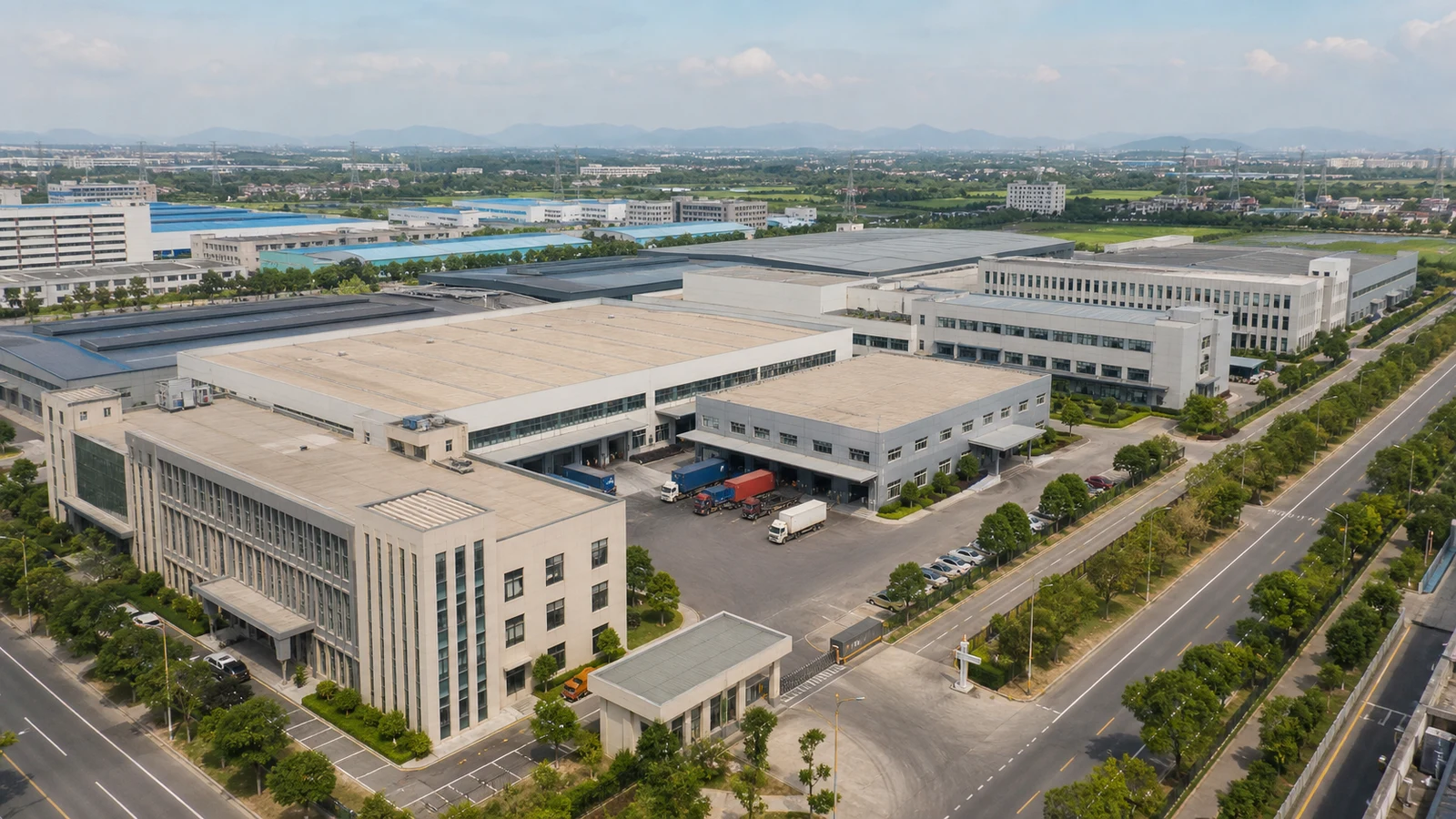 Aerial view of the Kingworth factory campus