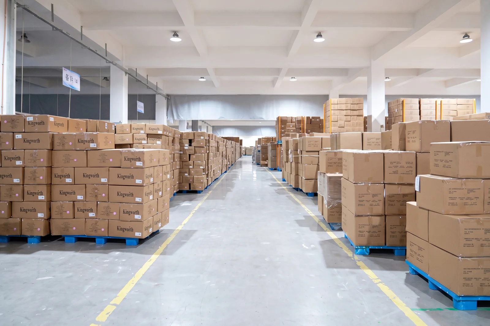 Finished goods warehouse prepared for shipment