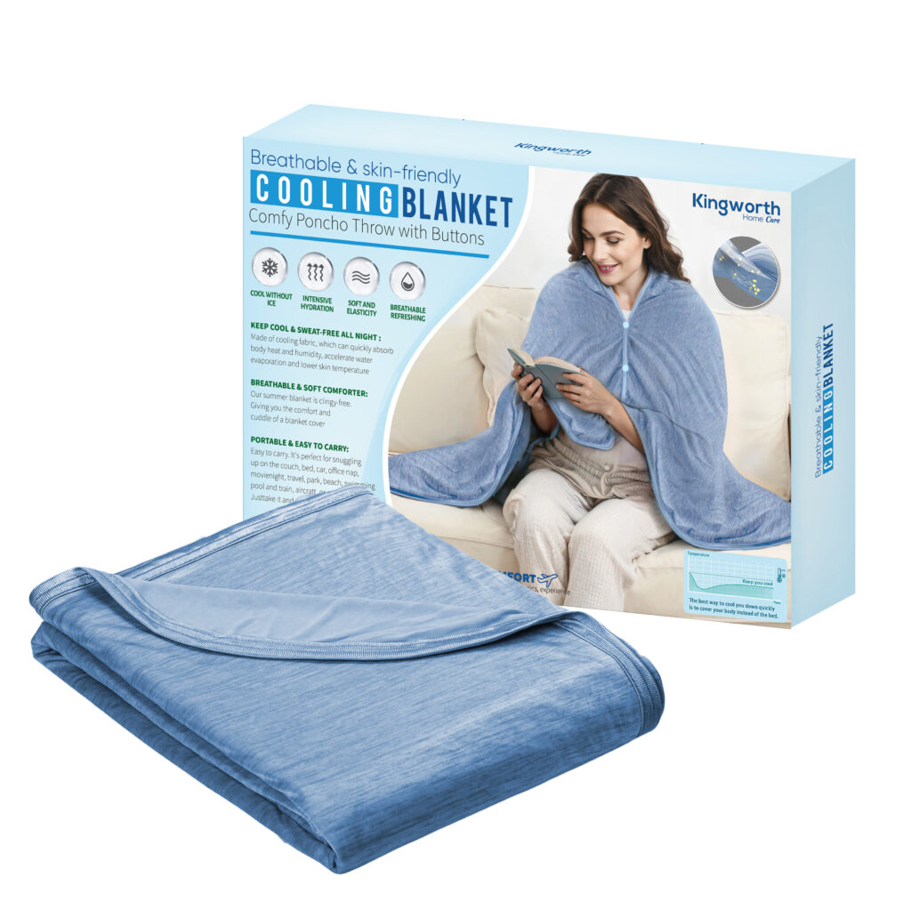 Wearable Cooling Blanket Soft Lightweight Breathable & Skin-friendly for Summer | Kingworth
